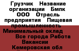 Грузчик › Название организации ­ Бмпк, ООО › Отрасль предприятия ­ Пищевая промышленность › Минимальный оклад ­ 20 000 - Все города Работа » Вакансии   . Кемеровская обл.,Березовский г.